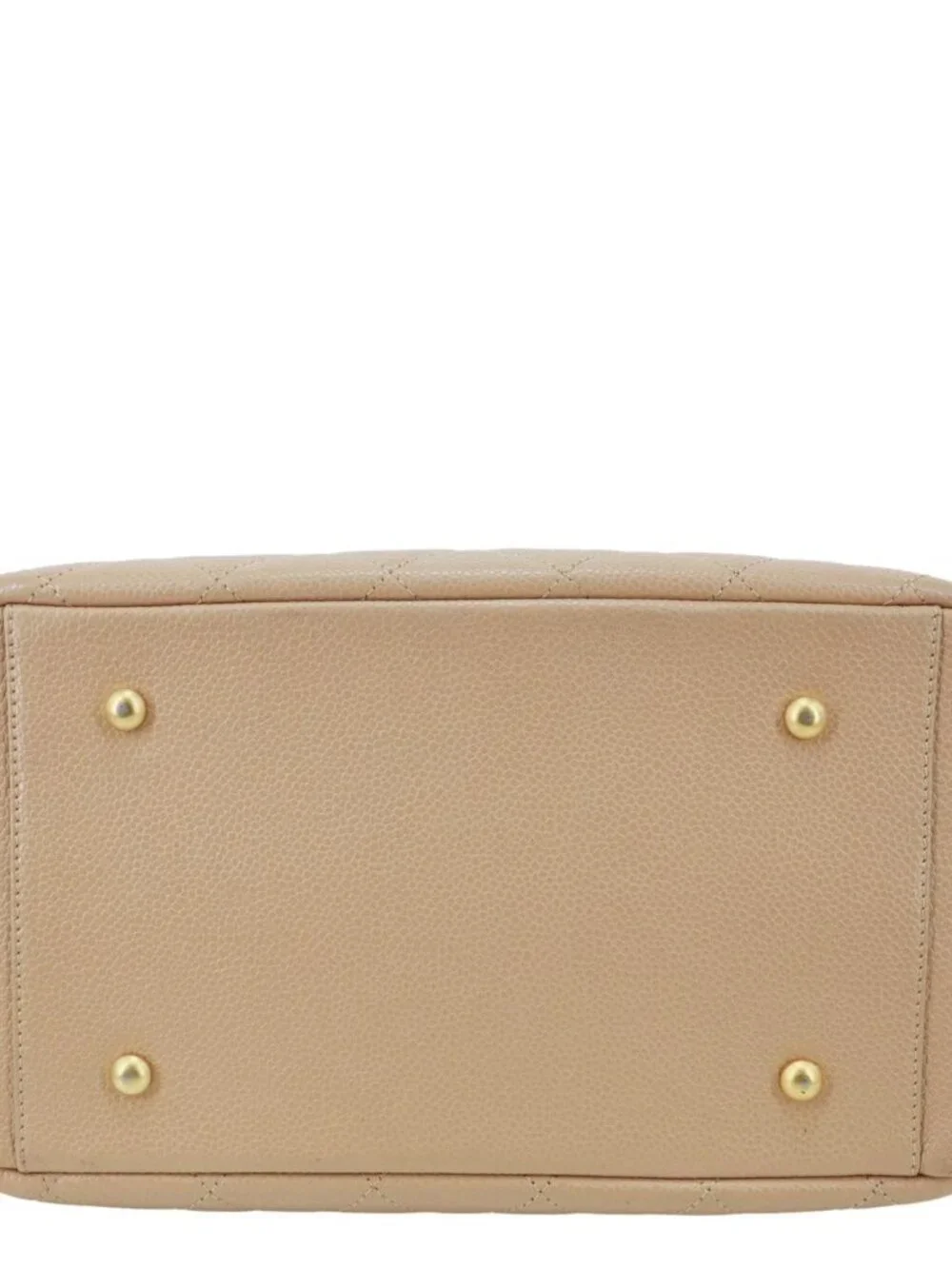 Chanel  Petite Timeless Quilted Caviar Leather Tote Bag Beige